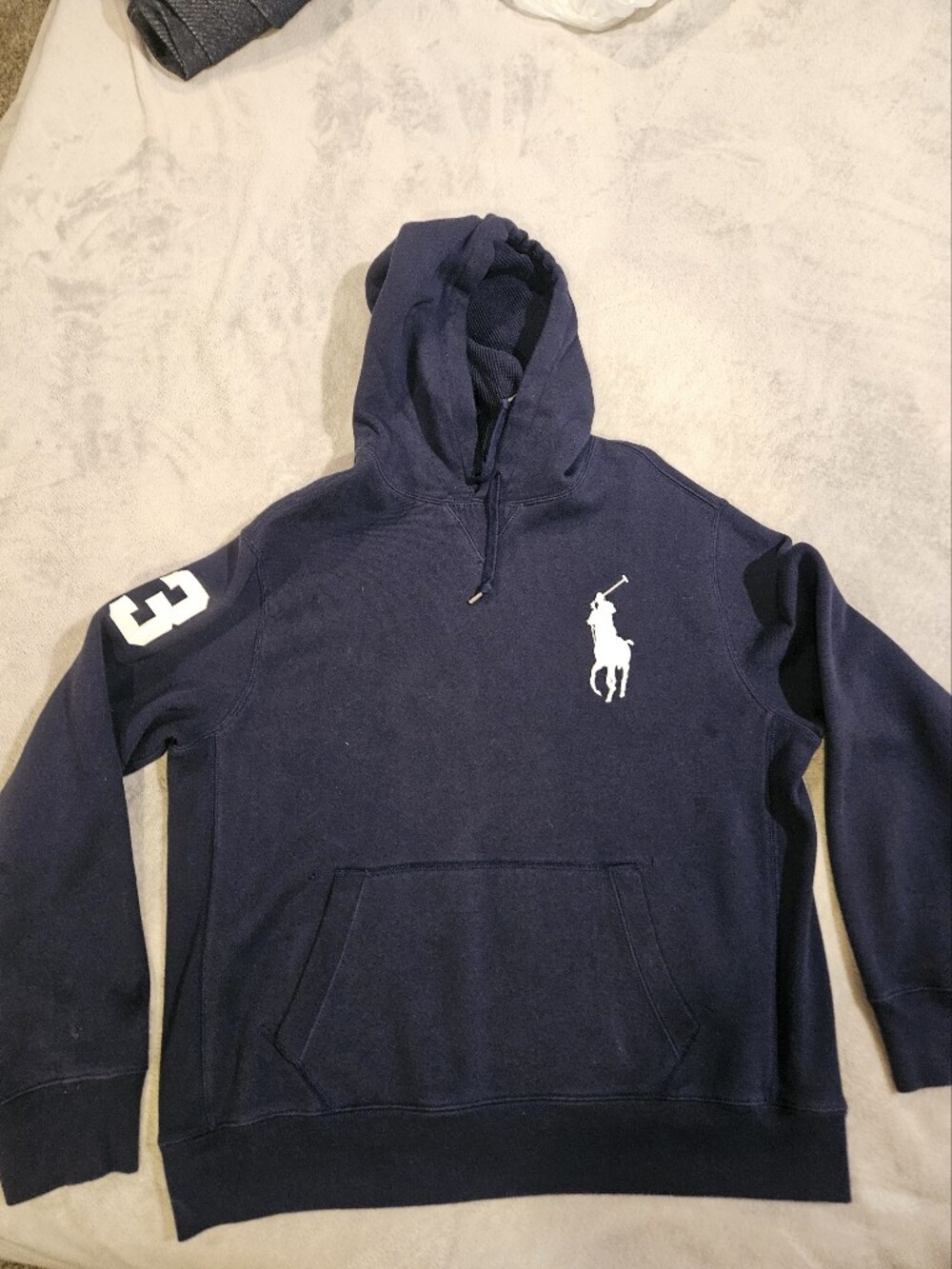 Classic Polo by Ralph Lauren Navy Blue Hoodie – Big Pony + #3 Sleeve